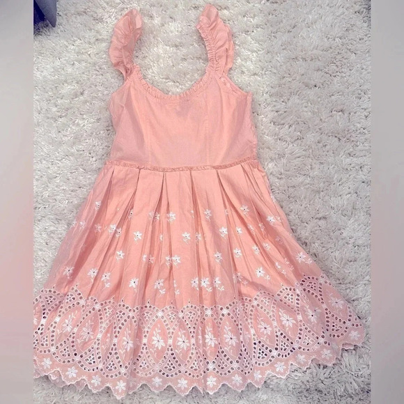 NWT LoveShackFancy Mochi Bubble Bath Pink Sleeveless Mini Dress Size 6 - Picture 8 of 13